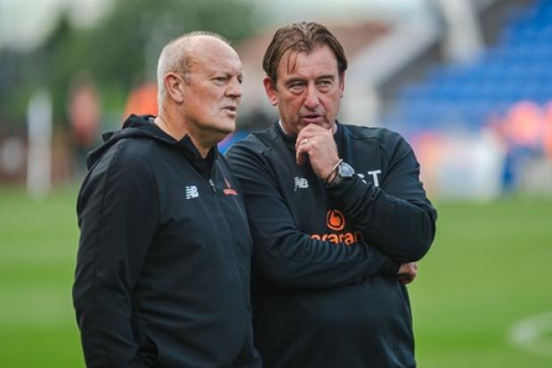 Steve Thompson (right) with interim assistant Neil Redfearn