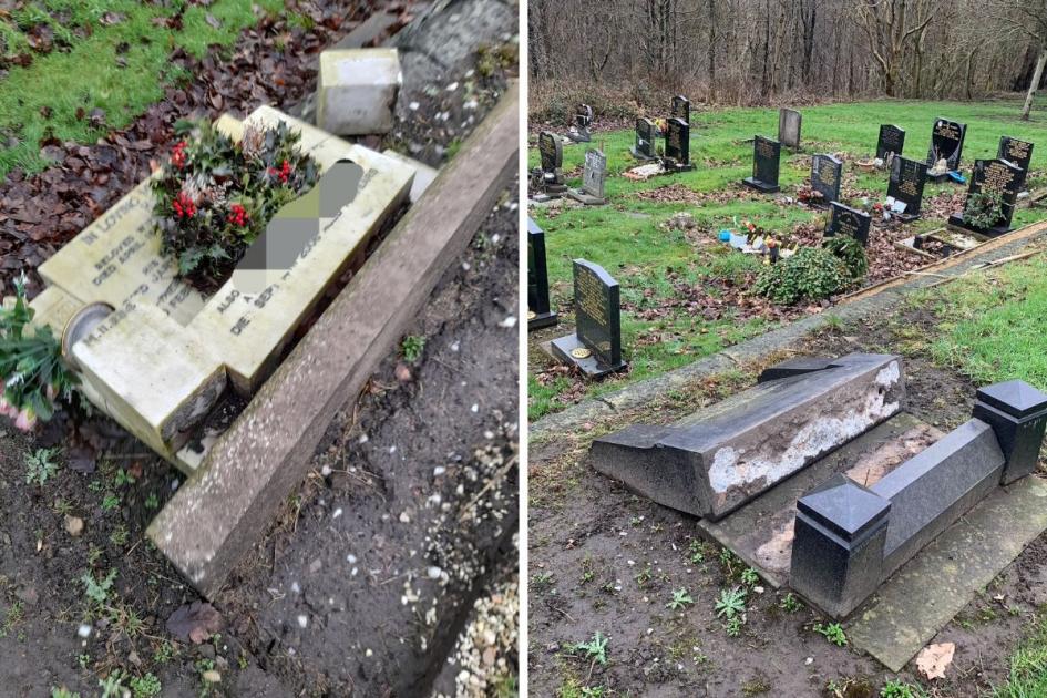 Oldham cemetery suffers 'vandalism' with toppled graves