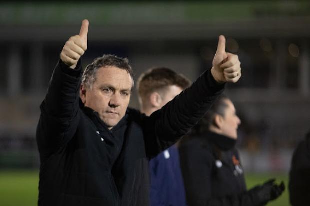 Thumbs up from Micky Mellon at Eastleigh