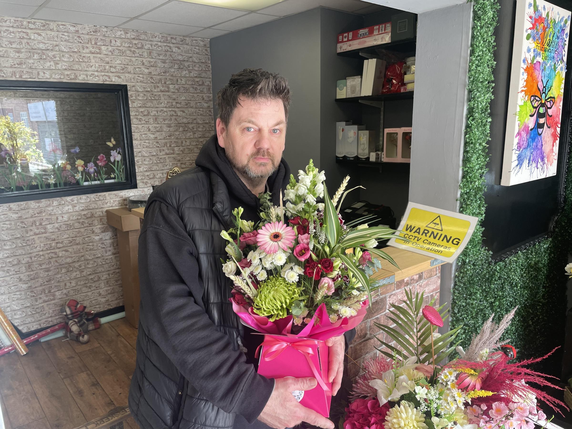 Florist Ron Makin said he was not hopeful that his business would survive as shoppers had been driven away by major development work in the town centre