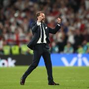 CELEBRATING: England manager Gareth Southgate celebrates reaching the final after the UEFA Euro 2020 semi final victory over Denmark at Wembley on Wednesday (Picture: RADAR)