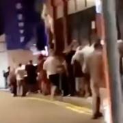 A still from the video taken outside Liquid and Envy (Image: Spotted Oldham).