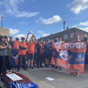 Oldham Athletic fans staged a protest outside Boundary Park in September 2021