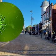 FIGURES: Oldham town centre and coronavirus substance, inset