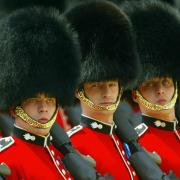 Members of the Guards in their traditional 'bearskins'