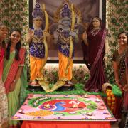 Members of the Oldham community celebrating at the Shree Swaminarayan Temple.