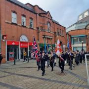 The Remembrance Sunday parade in Oldham town centre last year