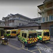 Ambulances outside the Royal Oldham Hospital