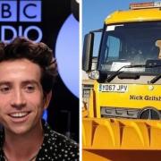 Nick Grimshaw and the gritter named after him