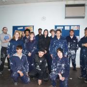 Hyde and Oldham’s Princes Trust programme completing their community project, in the Townhouse in Ashton