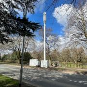 The mast on Chadderton Hall Road, next to Chadderton Hall Park
