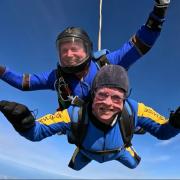 Tony 'Spike' Milligan from Oldham doing a skydive for charity