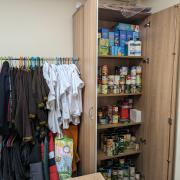 The food bank storage in St Herbert's School