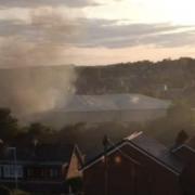 Plumes of smoke could be seen coming from the centre