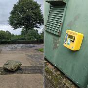 The defibrillator has been fitted on a cabin in High Crompton Park