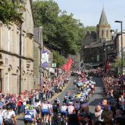 The Tour of Britain taking place in Uppermill in 2019