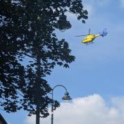 The air ambulance was spotted over Oldham, pictured on Sunday, September 3