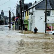 The army and civil defence units supported evacuation measures in Midleton, County Cork, Ireland, where more than 100 properties were flooded during Storm Babet