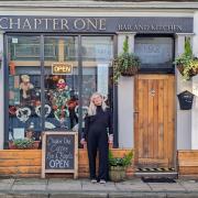 Co-owner Anna Roberts outside Chapter One