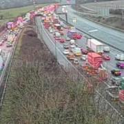 Traffic is backing up on the M6 this morning