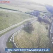 CCTV motorway traffic camera of the M62 Eastbound Motorway - J22, Denshaw