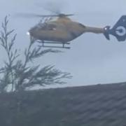 The air ambulance attended the 'incident' in Royton
