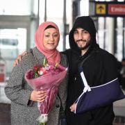 Tearful moment Oldham woman reunites with Gazan husband