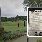 The flyer alleges the landfill site has been proposed by a golf club