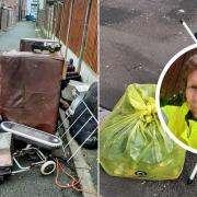 Champion litter-picker Linda Marchment voluntarily cleans up Oldham's streets