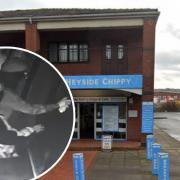 The chippy said it was attacked by two 'vandals' on Monday night
