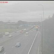 Motorway traffic camera of the M62 eastbound at junction 21, Milnrow