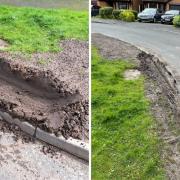 The grass verge has been damaged for the second time recent months