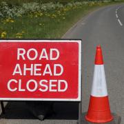 A road closure sign