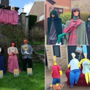 Winning scarecrows on the Diggle TV-themed trail