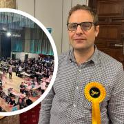 Cllr Garth Harkness struggles to smile as Lib Dems disappoint in the polls