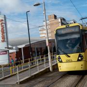 Tram at Oldham Central