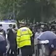 Angry scenes at Tommy Robinson event