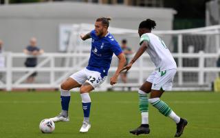 Jordan Windass of Oldham Athletic in action during the Pre Season friendly between Bradford Park Avenue and Oldham Athletic on Tuesday July 19th 2022.