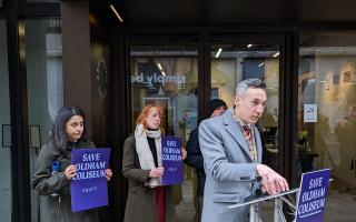 Equity general secretary Paul Fleming spoke in front of Manchester's Arts Council office