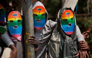 Kenyan protesters demonstrate against Uganda’s tough stance against homosexuality
