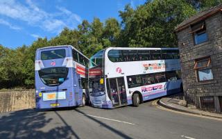 Photographs show the two buses became 