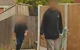 Neighbours claimed to see two men stealing items from people's gardens on Tuesday morning