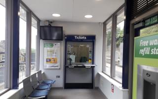 Inside the ticket office at Greenfield station