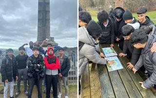 The pupils planned their route to walk up Tandle Hill to the war memorial