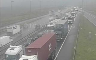 Traffic building on M62 near Oldham due to 'damaged bridge joint'